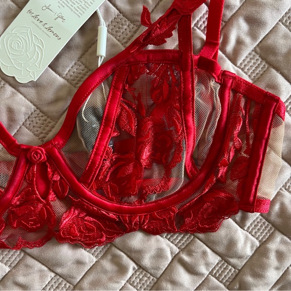 NWT Romantic Roses Underwire Bra - for love and lemons - S - Picture 9 of 14